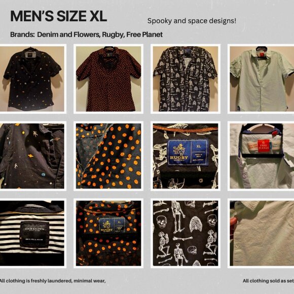 MENS CLOTHING GRAB BAG, 4 BUTTON DOWNS - Picture 1 of 13